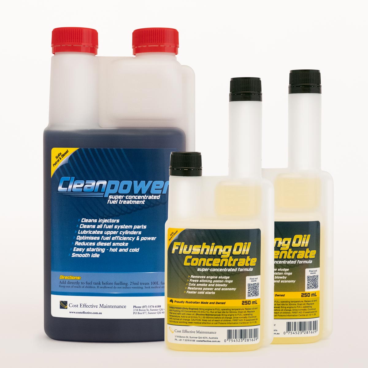 Flushing Oil Concentrate and Cleanpower value pack 500ml and 1L